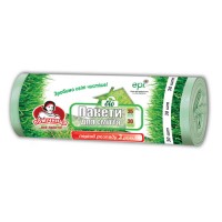 Пакети для сміття 35*30 БІО "Помічниця" зелені р.(50*60)