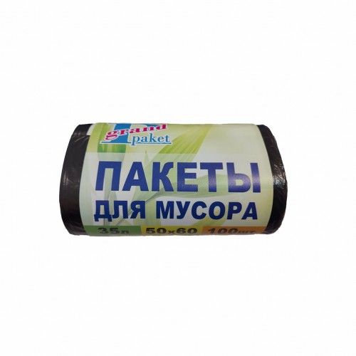 Пакети для сміття ПЕНТ 35*100 Grand Paket р.(50*60)