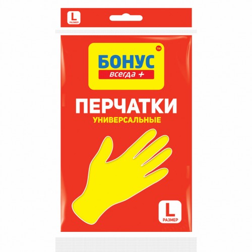 Рукавиці гумові універсальні БОНУС L жовті