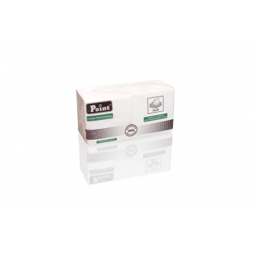 Серветка СТОЛОВІ білі EcoPoint 24*24 2-х шарові 40шт/пач